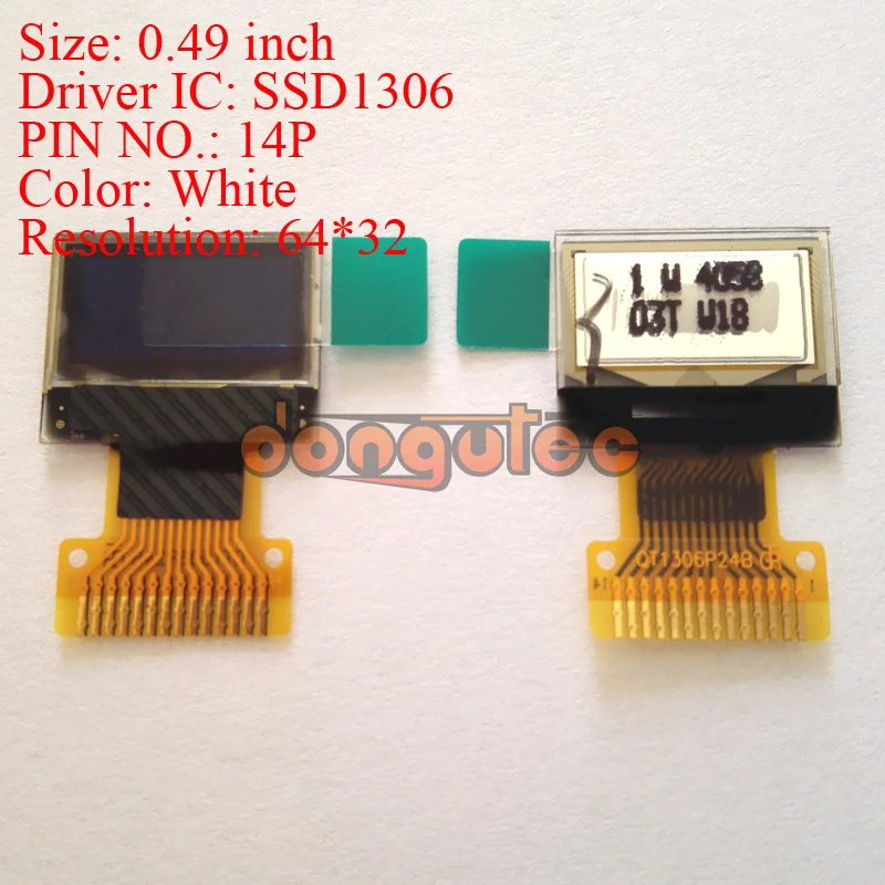 0.49 inch OLED Hiển Thị với 64x32 Độ Phân Giải và đèn nền màu trắng IIC I2C Giao Diện