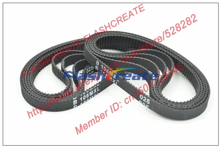 10pcs B106 MXL Timing Belt Teeth 106 Width 6.35mm Length 215.39mm B106MXL Rubber Closed-Loop Synchronous Belt Fit MXL Pulley