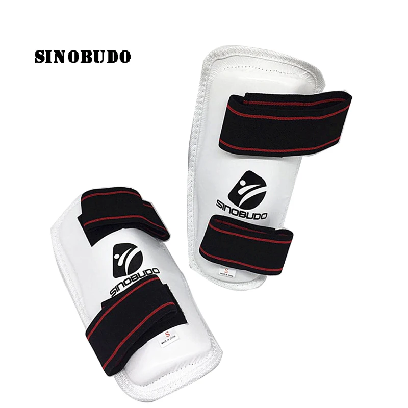 SINOBUDO Newest Adult Child Taekwondo Protector Shin Foot Guards Kickboxing WTF Approved MMA Sanda Protection Material