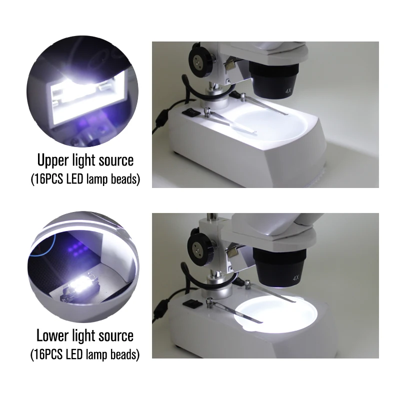 Zoom 20x 40x 80X professional Soldering Binocular HD stereo microscope up/down LED light source phone repair PCB industrial