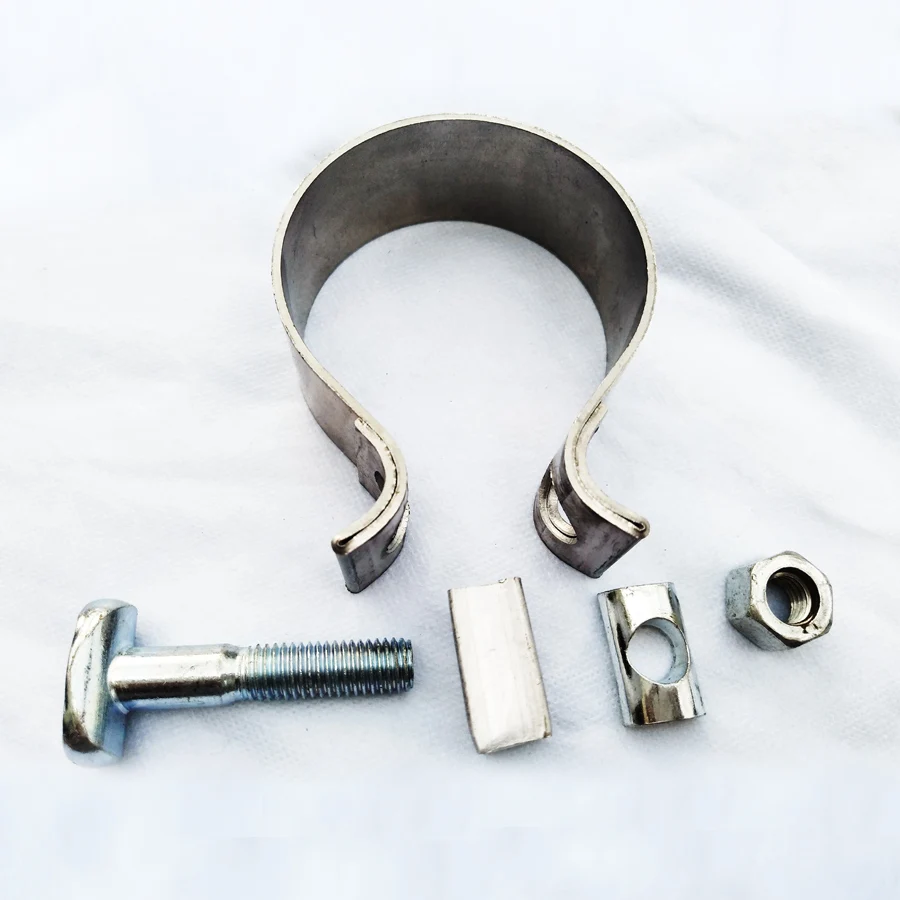 ZUCZUG  High Strength Butt Joint Universal Stainless Steel Exhaust Clamp Band Kit Auto Turbo Pipe Clips