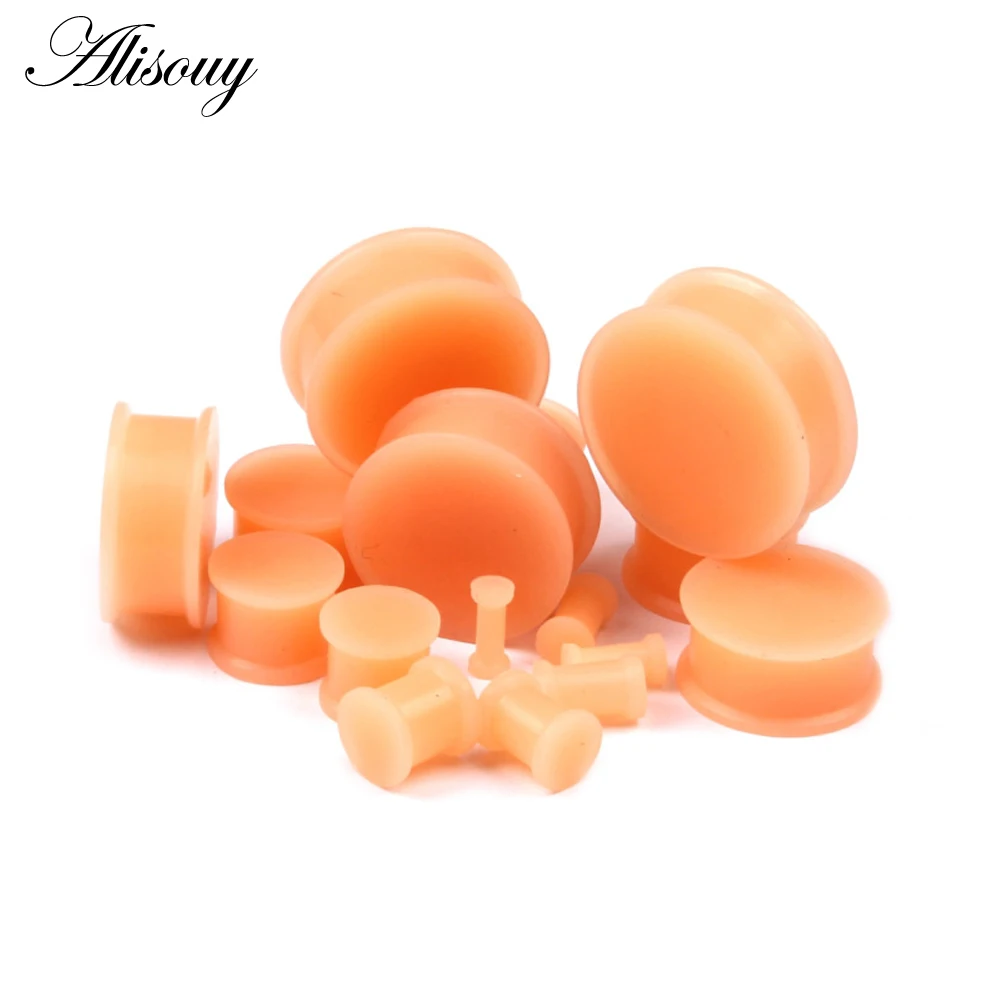 2PCS Skin Silicone Ear Plugs Tunnels Piercings Flexible Earring Gauges Ear Stretchers Silicone Tunnels Expanders Body Jewelry