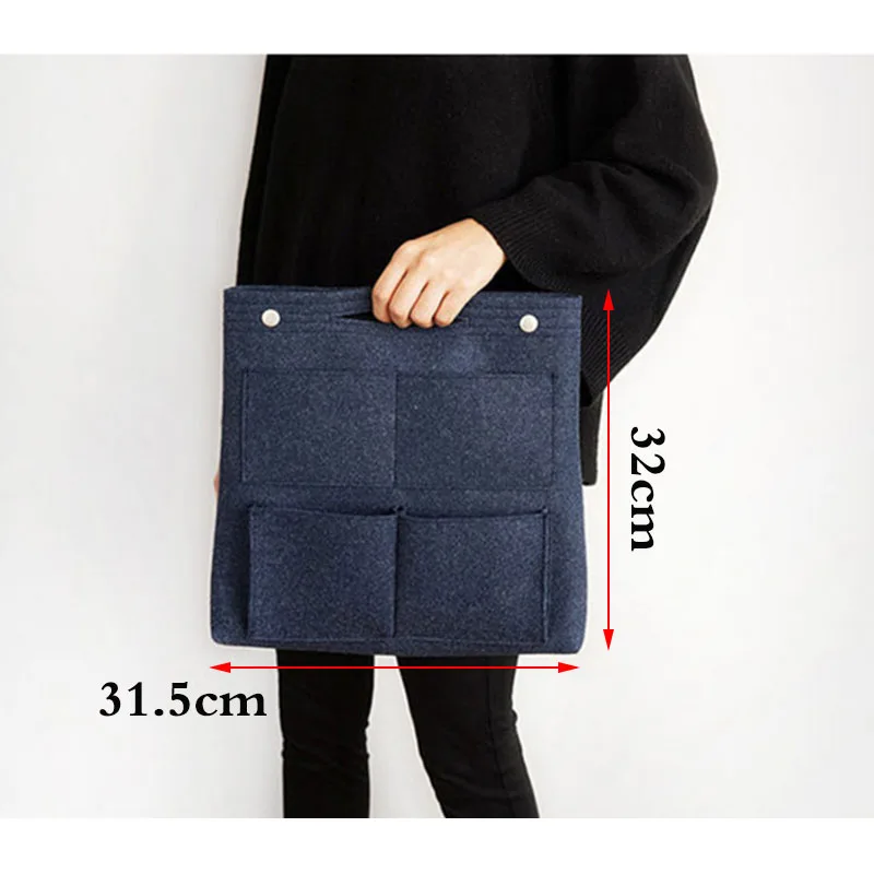 Bolsa de maquillaje multifunción, organizador de monedero con inserto de fieltro, bolsas de cosméticos con múltiples bolsillos, organizador de