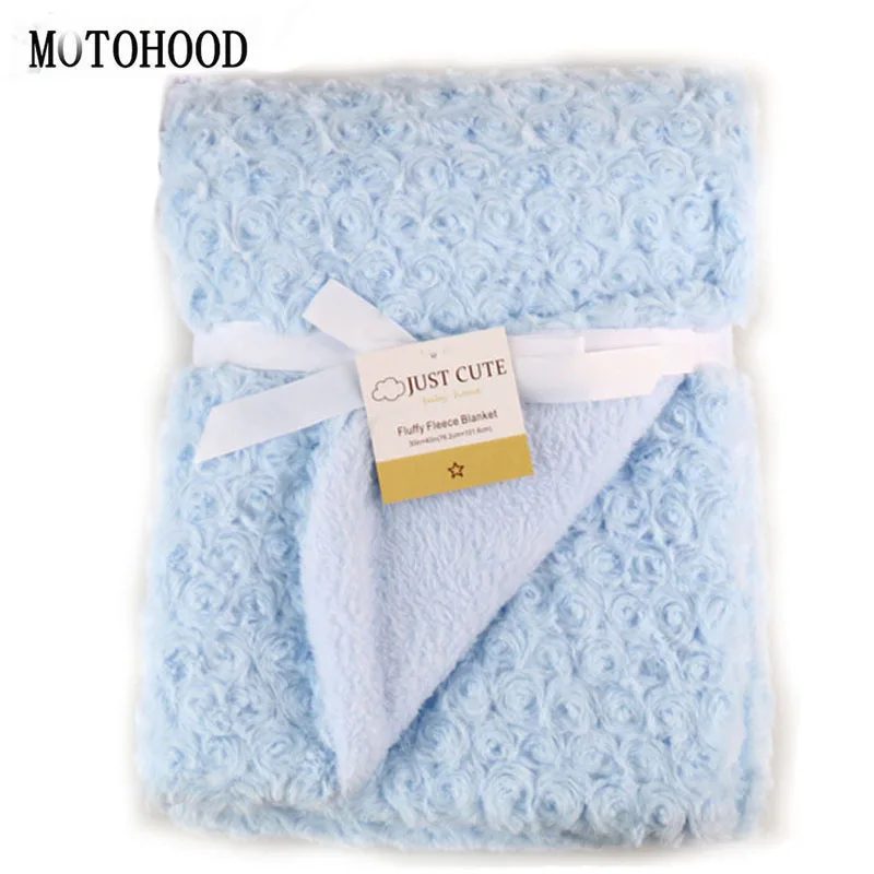 

MOTOHOOD Rose Velvet Baby Blanket Baby Swaddle Wrap Swaddling Winter Warm Brand Bedding Soft Infant Crochet Blanket 76*102cm