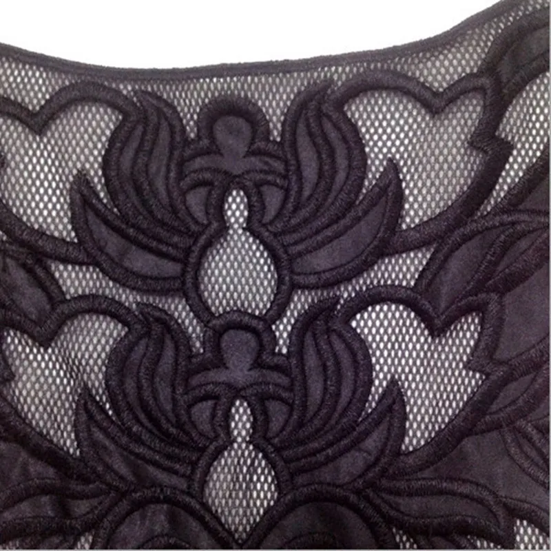 43*34 cm Black Lace Collar Applique Polyester for Garment Clothes Lace Fabric Apparel Sewing On Home Textiles