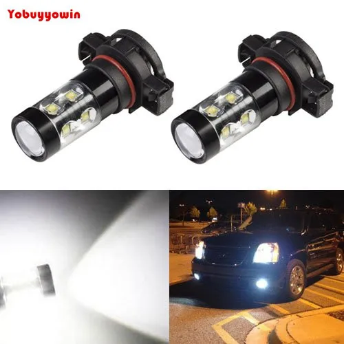 Extremely Bright Max 50W High Power H16 5202 TYPE 1 LED Bulbs for Car DRL or Fog Lights, White