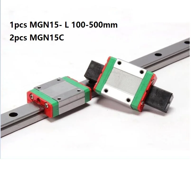 

1pcs Original HIWIN linear guide rail MGN15 -L 100mm/200mm/300mm/400mm/500mm+2pcs MGN15C Mini blocks for 15mm Miniature CNC kit