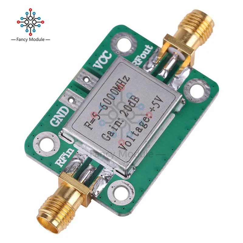 5-6000MHz Verstärkung 20dB Breitband RF VHF UHF Signal Power Verstärker Bord Modul VFH UHF SHF LNA 5V