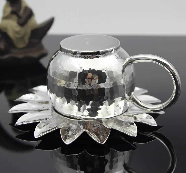 S999 sterling silver teapot Chinese Kung Fu tea set Pu'er sterling silver teapot coffee silver pot convenient office teapot