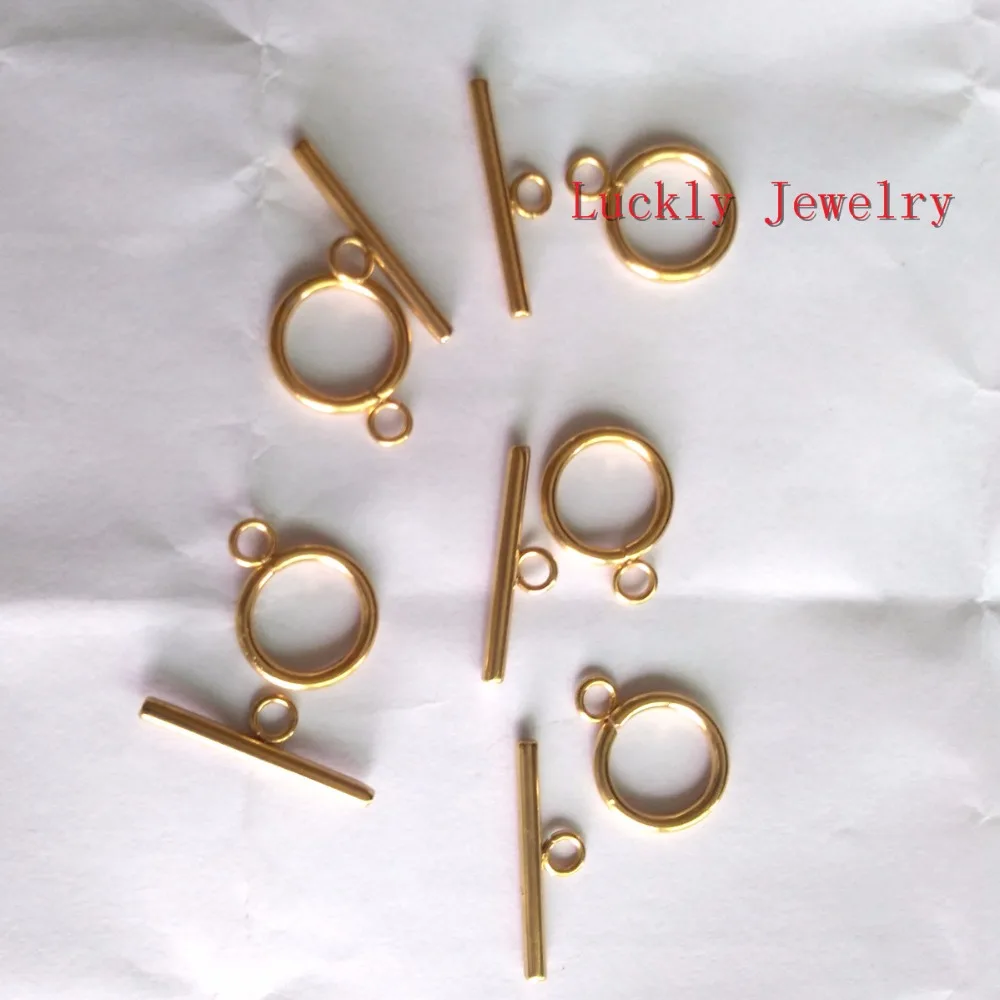 50 sets wholesale Gold Plated Common Use Toggle Clasp Set Stainless steel making Jewelry finding DI Fit Chain