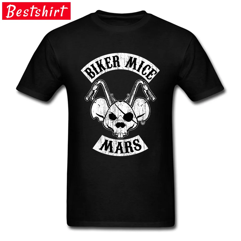 Biker Mice Mars Skull T Shirt Pirates Mouse Motorcycle Cool Tshirts Black Mens Streetwear Skull T-Shirts 3D