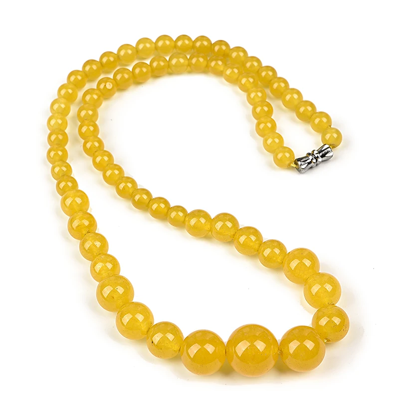 Golden figure and also Feels sunny  add yellow gloss 6 mm-14 mm Topaz Jade  necklace