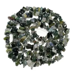 3-5x6-8mm Green Moss Agate Beads Natural Freeform Chips Stone Beads For Jewelry Making Beads Bracelets 32'' DIY Beads Trinket