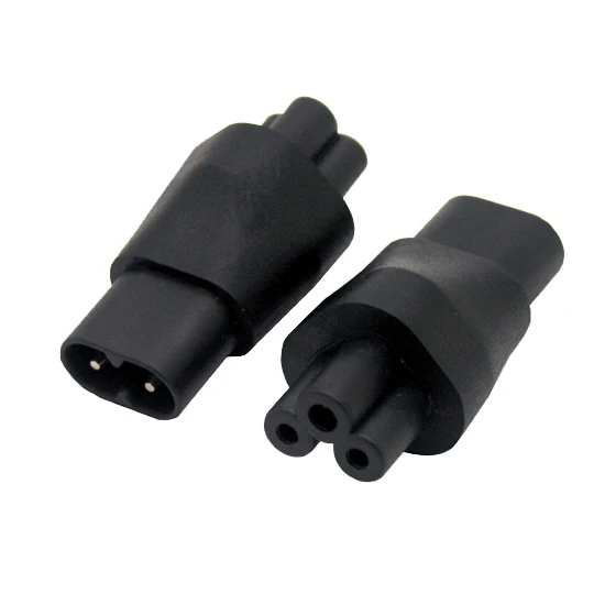 1PCS High Quality IEC320 C5 Micky male to C8 2 pin female power adapter,IEC 3Pin Female to 2Pin Male #WPT604