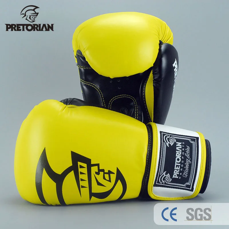 PU LEATHER BOXING GLOVES for Men and Women, PRETORIAN TIWNS MUAY THAI, Training Box, 5 Colors, 10-16 oz