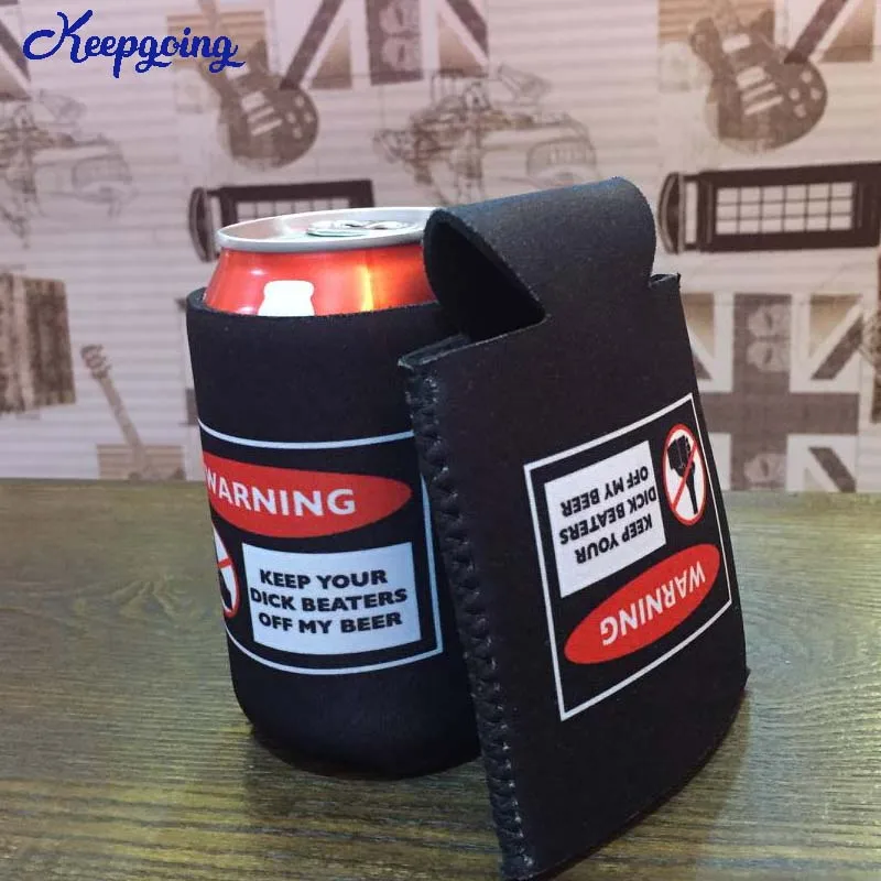 

50pcs/lot Custom Your Design Black Neoprene Stubby Holder Beer Can Picnic Cooler Thermal Bags Can Holder Drink Sleeve For Wine