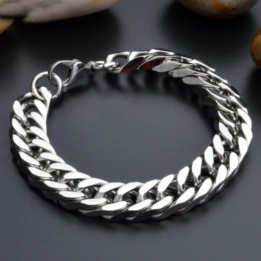 Wholesale Top Quality Stainless Steel Cuban Chain Bracelets Bangle Trend Setter Party Jewelry Rock Rapper For Men Accessories