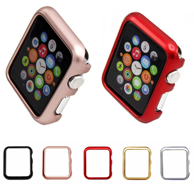 

Case Cover for Apple Watch Band 42mm 38mm iWatch 3 2 1 Frame PC Protective Bumper Case Gold Plating Shell