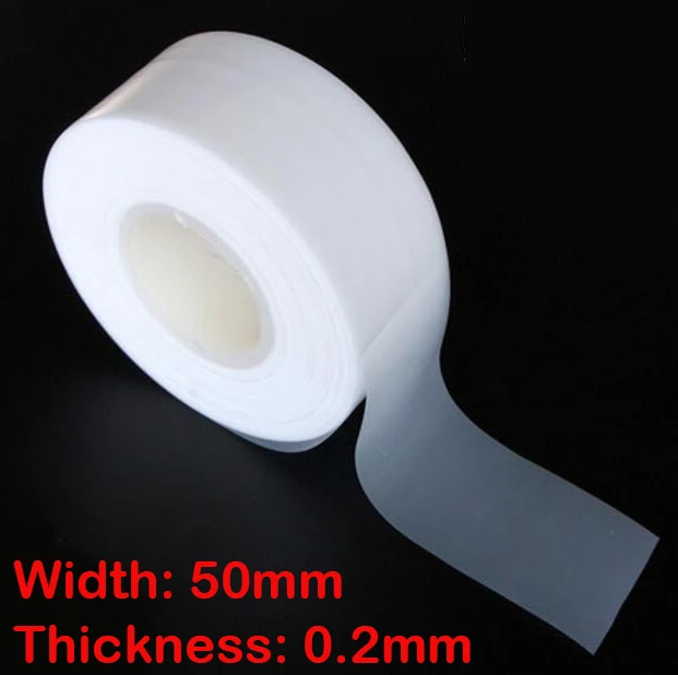 10m/lot Width: 50mm Thickness: 0.2mm Polytetrafluoroethylene F4 PTFE Thin Film Lubricant Seal Insulation Gasket