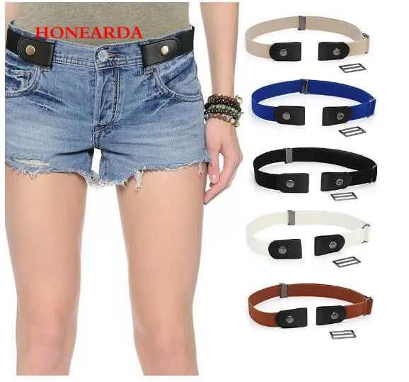 200pcs/Lot Buckle-Free Elastic Buckle Free No Buckle Stretch Belt Women's Plus Belts for Jeans Pants Dresses