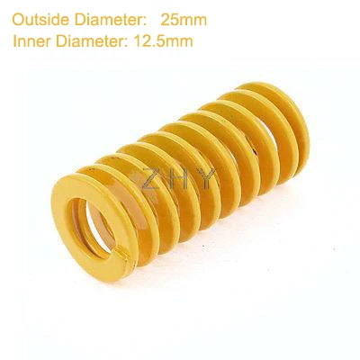 TF 25mm OD 12.5mm ID 25mm 30mm 35mm 40mm 45mm Long Yellow Light Load 65Mn Metal Spiral Stamping Compression Mould Die Spring