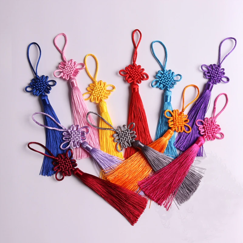 10PC chińskie węzły Tassel DIY wisiorek wisiorek biżuteria odzieży akcesoria dekoracyjne torba na klucze samochodowe wisiorek DIY Craft frędzel