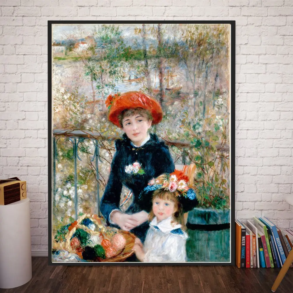 Custom Two Sisters Auguste Renoir Famous Large Wall Art Home Decor for Bedroom Office Wall Decor Poster Print Drop Shipping