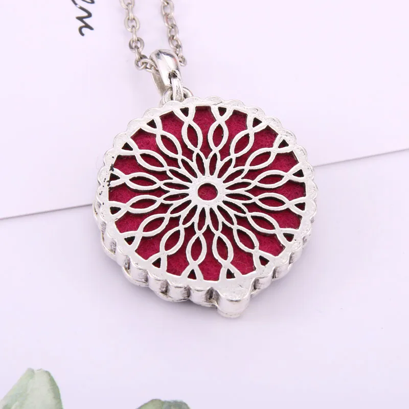 New Aroma Perfume Aromatherapy Diffuser Locket Rhinestone Pendant Necklace Snap Jewelry Necklaces Fit 18mm Snap Button Jewelry