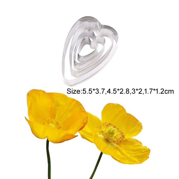 New Poppy Flower Veiners Silicone Molds Fondant Sugarcraft Gumpaste Clay Water Paper Cake Decorating Tools CS336