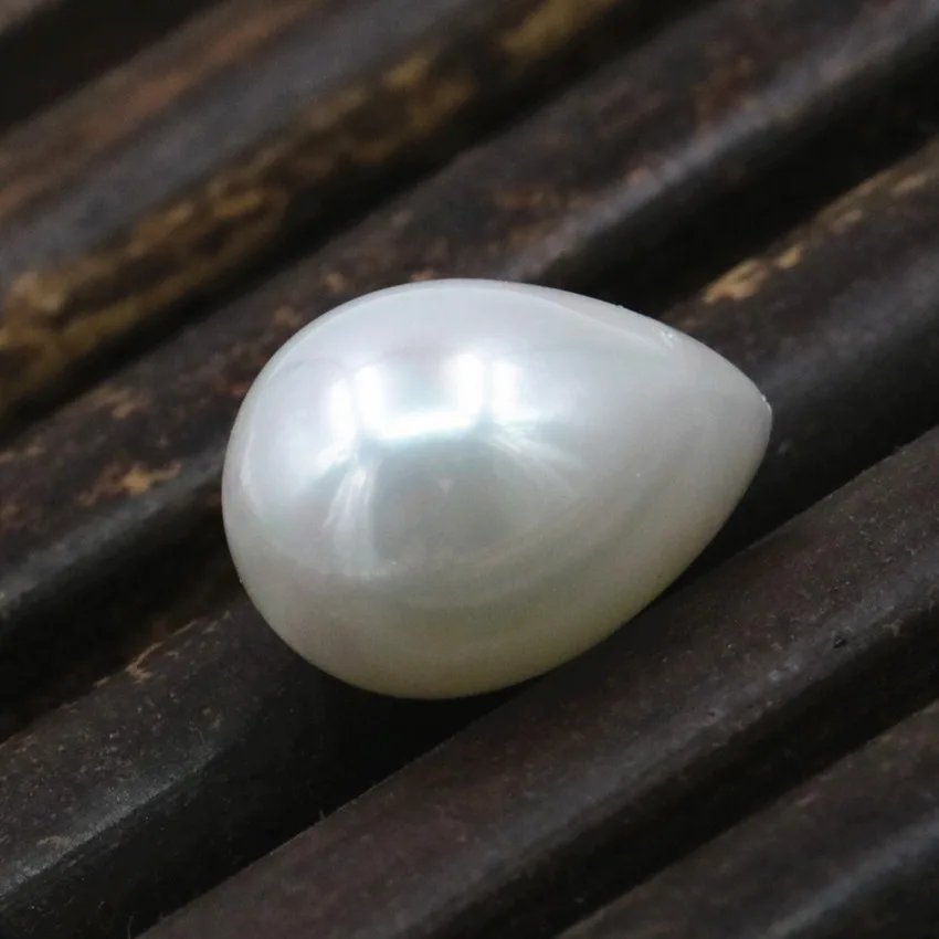 2pcs Natural Pearl Shell Teardrop Half Drilled Hole Shell fit DIY Earring Dangle Beads 15x21mm Semi-finished Drop Jewels Finding