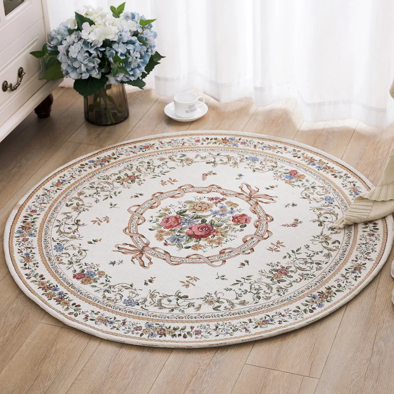 

American Pastoral Round Carpet For Living Room Fresh Home Bedroom Rugs And Carpets Computer Chair Area Rug Children Play Mat