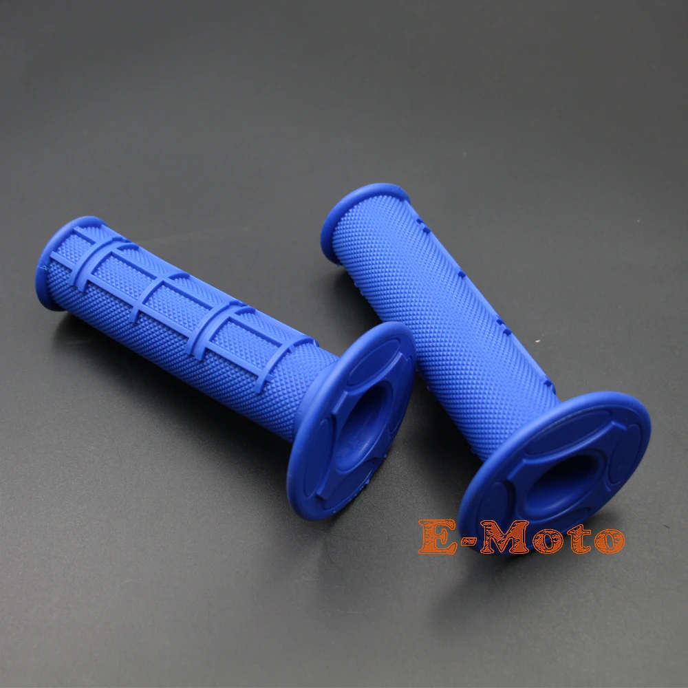 New MX HALF WAFFLE SOFT Grips Motocross Motorcycle Dirt Bike Grips MX SX OFF ROAD BLUE