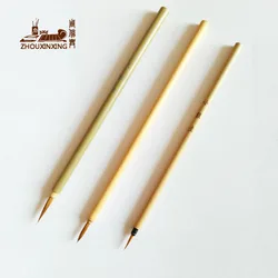 6Pcs/Set water color brush artists Weasel Hair Aquarelle Paintbrush green Bamboo Round Head Hook Line Pen Depict pen art brush