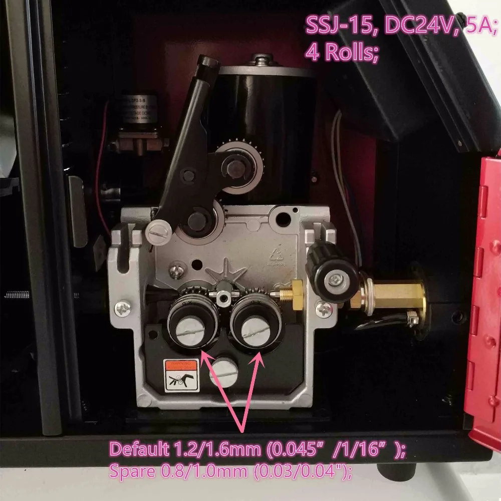 Profesjonalny podajnik drutu 350A DC24v 4 rolki 0.8-1.6mm rolki podające 300mm szpula spawanie MIG maszyna pilot podajnik drutu