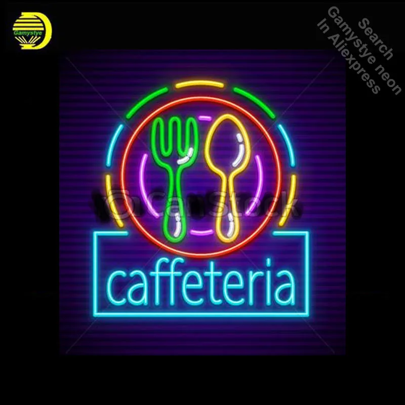 

Cafeteria neon signboard with illumination Neon Light Sign Real Glass Tube Handcrafted Hotel Display lamp personalized neon