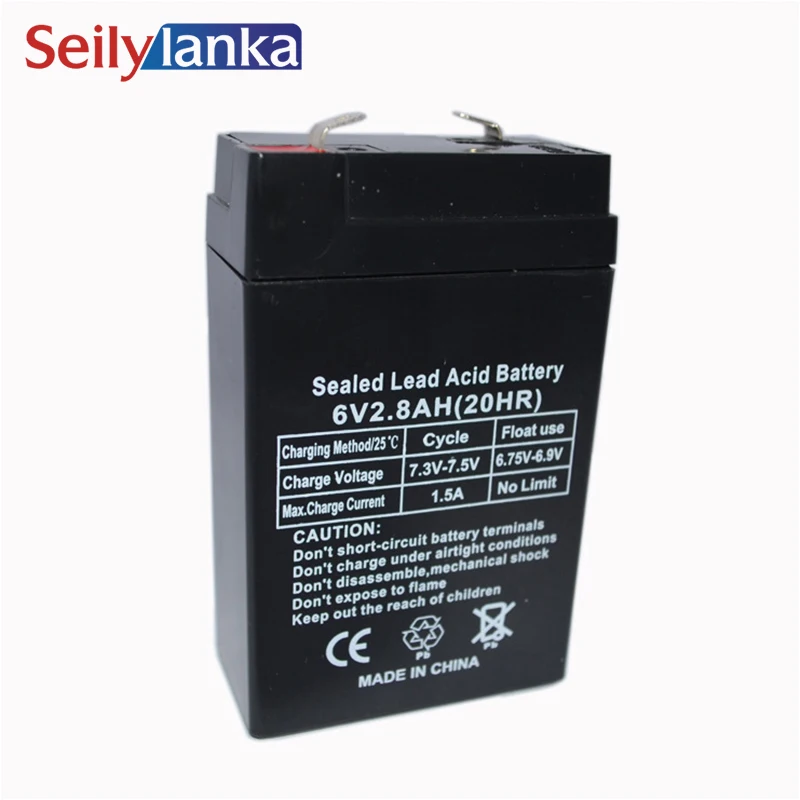 6V 2.8AH Battery Lead Acid Rechargeable Storage Batteries Power Supply for Children\'s Car Desk Lamp LED Lights Electronic Scales