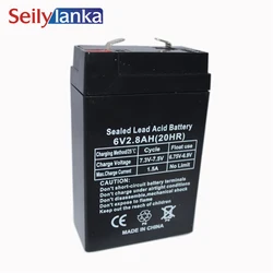 6V 2.8AH Battery Lead Acid Rechargeable Storage Batteries Power Supply for Children's Car Desk Lamp LED Lights Electronic Scales