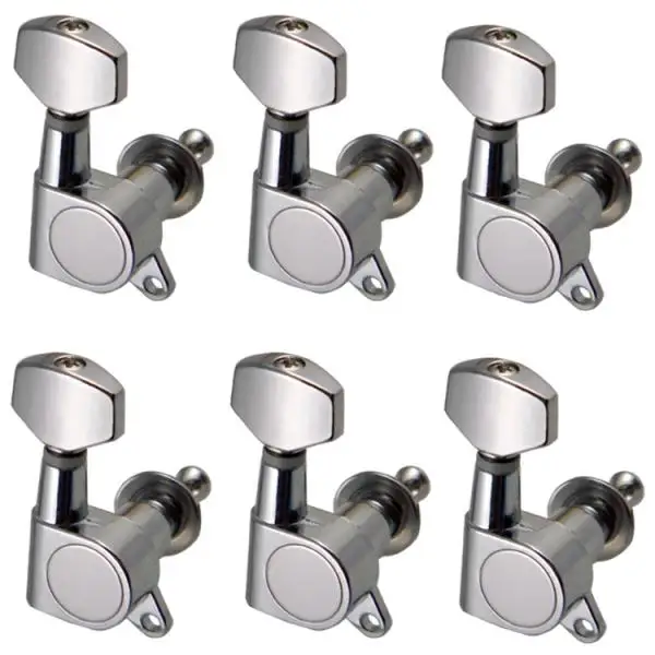 Tooyful Chrome Enclosed Guitar Tuning Pegs Tuners Machine Heads for Acoustic Electric Guitars 6R