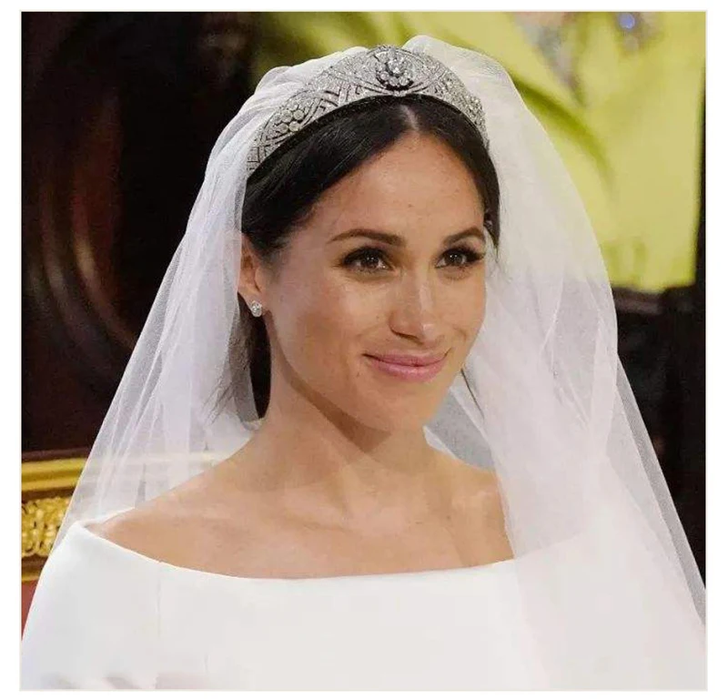 Himstory Luxus voll cz Meghan Prinzessin Hochzeit Tiara Krone Vintage Königin Diadem Haarschmuck