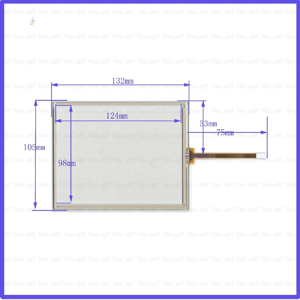 ZhiYuSun 132*105 6.4 inch  4 wire TOUCH SCREEN width 132mm length105mm for gps glass touch panel this is compatible