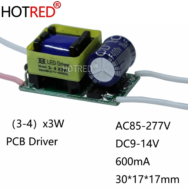 10pcs 3-4x3w Led Driver, 3x3w 4x3w 600ma Constant Current, Output 9-15v LED Transformer For 9W 12W E27 GU10 E14 B22 Lamp Driver