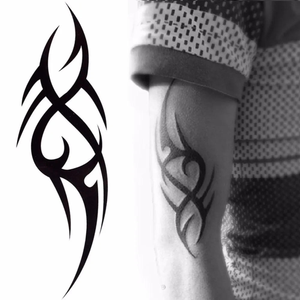 Autocollants de tatouage de totem temporaire 3D pour hommes, demi-manche, bras, art corporel, outils de beauté pour garçons