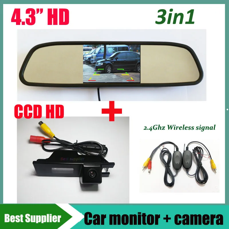 

3in1 Monitor + 2.4G wireless Car rear view parking camera For Buick Regal Opel Vectra Astra Zafira Corsa Insignia Meriva Antara