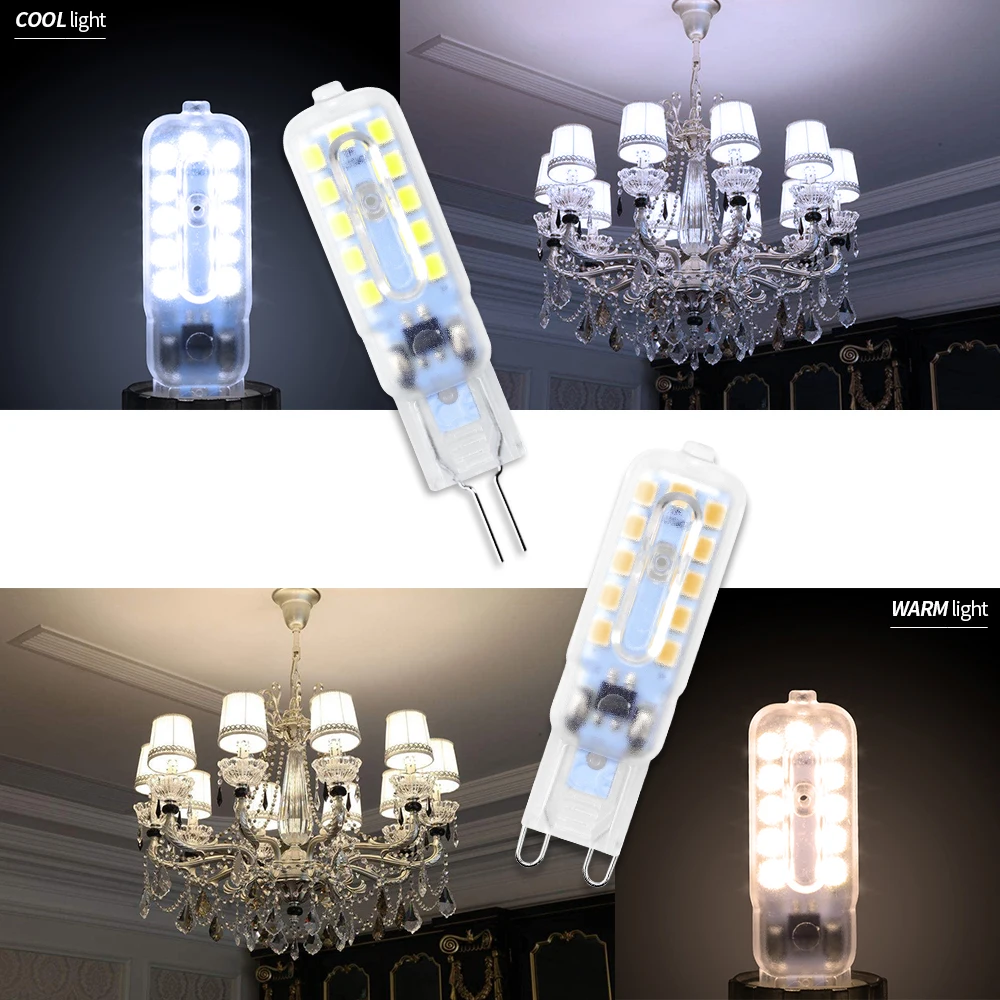 Imagem -02 - Lâmpada Led Milho Bulbo 3w 5w Bombilla g4 g9 Conduziu a Lâmpada 220v 2835 Lampada Led Pode Ser Escurecido Luz Substituir Lâmpada Halógena Luz de Velas Pcs g9