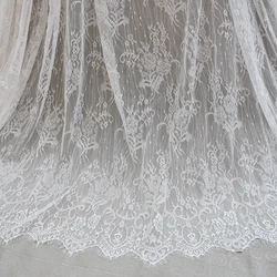 150cm width Chantilly eyelash lace fabric, bridal lace, retro wedding lace fabric with scalloped edge 3 meters length