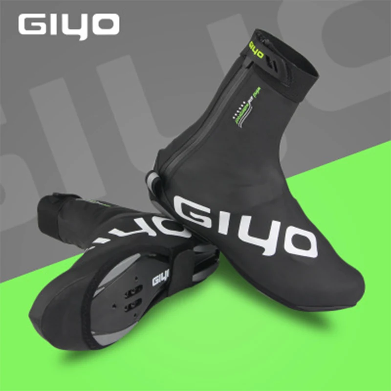 GIYO Mens Winter Cycling Shoe Covers Fleece Warm Waterproof Reflective Lock MTB Road Bike Racing Overshoes Protector