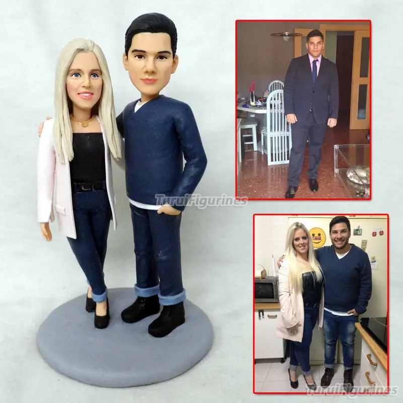 Custom Bobblehead Customize Bride and Groom Cake Toppers Soccer Fans Cake topper Wedding anniversary souvenir by Turui Figurines