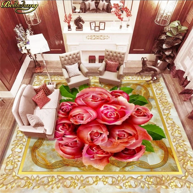 

beibehang papel de parede Custom Photo Wallpaper Floor Painted Square European Mosaic Marble Flooring wall papers home decor