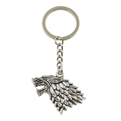 New Hot Men Key Ring Metal Key Chain Keychain Gift Jewelry Bronze Silver Color Wolf Head Pendant Great Promotion