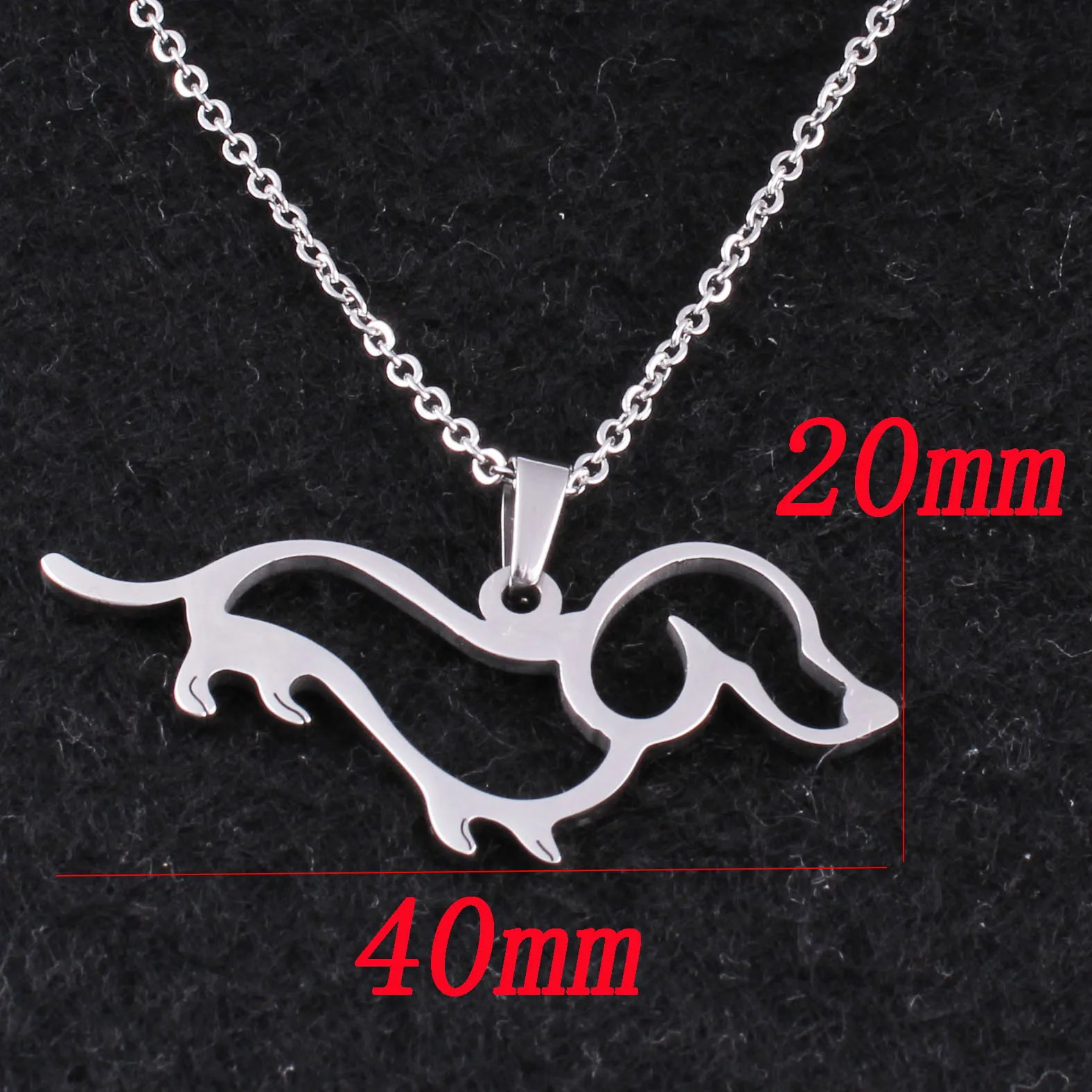 Lovely Dachshund Dog Pendant Necklace Stainless Steel Little Puppy Dog Pet Necklace Gold SilverColor Chain for Men Women Jewelry